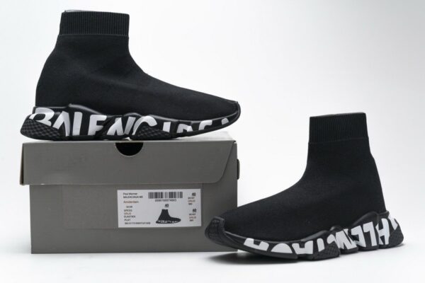 Balenciaga Stretch Mesh High Top Sneaker All Black - Image 2