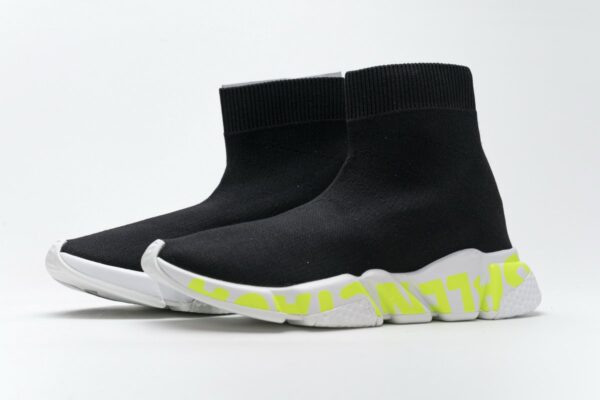 Balenciaga Stretch Mesh High Top Sneaker Black White - Image 6
