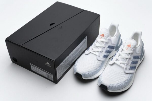 FY3454 adidas Ultra BOOST 20 White Light Blue - Image 2