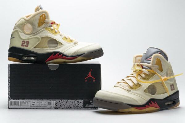 DH8565-100 OFF White x Air Jordan 5 Retro SP Sail - Image 2