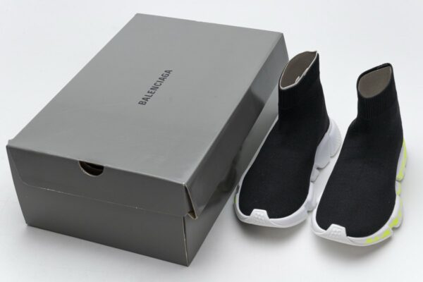 Balenciaga Stretch Mesh High Top Sneaker Black White - Image 3