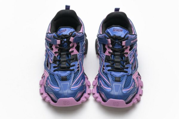 570391 W2GN3 4050 Blenciaga Track 2 Sneaker Blue Pink - Image 4