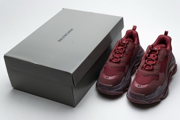 541624 W09E1 1628 Balenciaga Triple S Red Wine - Image 3