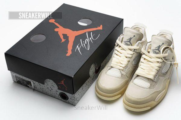 CV9388-100 OFF White x Air Jordan 4 Sail - Image 3