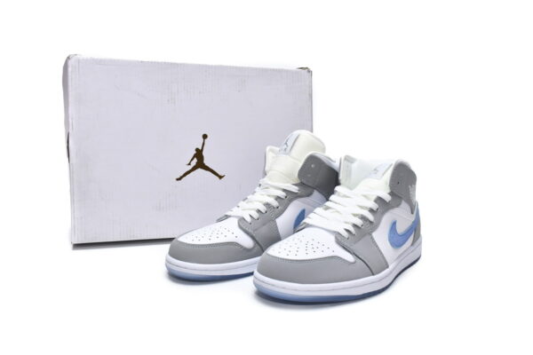 BQ6472-105 Air Jordan 1 Mid Wolf Grey Aluminum - Image 2
